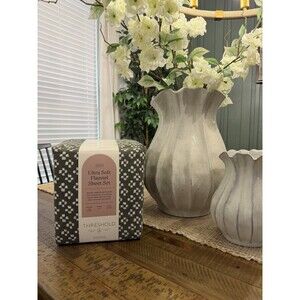 RARE Queen Ultra Soft Flannel Sheet Set Green Geo - Threshold NEW